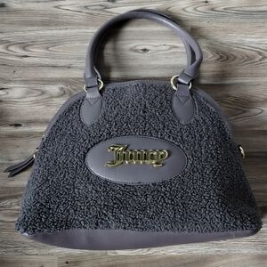 Juicy Couture Rabbit Faux Sherpa Crazy For You Dome Satchel Gray